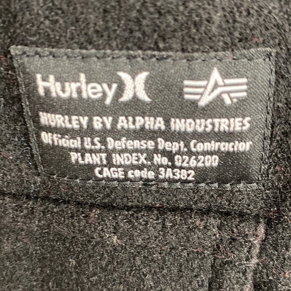 Hurley X Alpha IND Collaboration Black Wool Pea Coat NWT Size small RARE - Picture 9 of 15